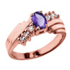 Dazzling Rose Gold Diamond and Amethyst Proposal Ring