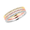 Tri Color Gold Elegant Diamond Stackable Rings