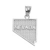 Sterling Silver Nevada State Map Pendant