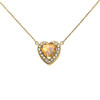 Elegant Yellow Gold Diamond and November Birthstone Yellow Heart Solitaire Necklace