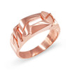 Rose Gold Figaro Link Chain Ring