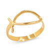 Yellow Gold Christian Ichthus Ring