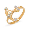 Two-Toned Gold Anchor Diamond Ring