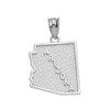 Sterling Silver Arizona State Map Pendant Necklace