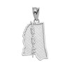 Sterling Silver Mississippi State Map Pendant Necklace