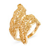 Gold Diamond Cut Filigree Laurel Wreath Leaf Ring