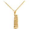 Gold Detailed Leaning Tower Of Pisa Pendant Necklace