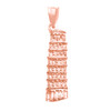 Rose Gold Detailed Leaning Tower Of Pisa Pendant Necklace