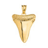 Gold Polished Shark Tooth Pendant Necklace