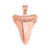 Rose Gold Polished Shark Tooth Pendant Necklace