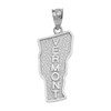 White Gold Vermont State Map Pendant Necklace