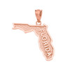 Rose Gold Florida State Map Pendant Necklace