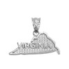 Sterling Silver Virginia State Map Pendant Necklace