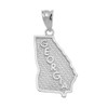 Sterling Silver Georgia State Map Pendant Necklace