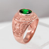 Rose Gold US Army Men's CZ Birthstone Ring