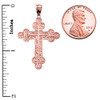 Rose Gold Eastern Orthodox ICXC Cross Pendant Necklace