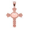 Rose Gold Unique Design Cross Key Pendant Necklace