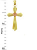 Yellow Gold Cross Pendant - The Heart Cross