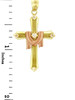 Yellow Gold Cross Pendant - The Lamb Two Tone Cross