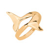 Gold Dolphin Tail Double Wrap Ring
