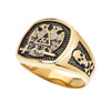 Yellow Gold Scottish Rite 32nd Degree Skull and Crossbones Masonic Ring