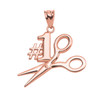 Rose Gold #1 Hairstylist Pendant Necklace