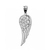 Elegant White Gold CZ Angel Wing Pendant Necklace