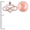 Heart and Infinity Rose Gold and Diamond Rope Design Pendant Necklace