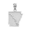 White Gold Arkansas State Map Pendant Necklace