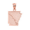 Rose Gold Arkansas State Map Pendant Necklace