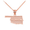 Rose Gold Oklahoma State Map Pendant Necklace