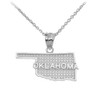 Sterling Silver Oklahoma State Map Pendant Necklace