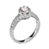 Art Deco Diamond White Gold Engagement and Proposal Ring with 1 Carat White Topaz Centerstone