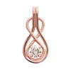 Infinity Rope April Birthstone Cubic Zirconia Rose Gold Pendant Necklace