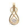 Infinity Rope April Birthstone Cubic Zirconia Yellow Gold Pendant Necklace
