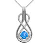 Infinity Rope December Birthstone Blue Topaz White Gold Pendant Necklace