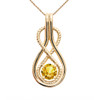 Infinity Rope November Birthstone Citrine Yellow Gold Pendant Necklace