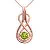 Infinity Rope August Birthstone Peridot Rose Gold Pendant Necklace