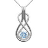 Infinity Rope March Birthstone Aquamarine White Gold Pendant Necklace