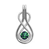 Infinity Rope May Birthstone Emerald White Gold Pendant Necklace
