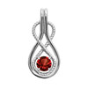 Infinity Rope January Birthstone Garnet White Gold Pendant Necklace