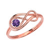 Alexandrite Rope Infinity Rose Gold Ring