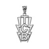 White Gold (TCB) Taking Care of Business In Flashes Pendant Necklace