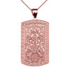 Armenian Cross (Khachkar) Rose Gold Engraveable Dog Tag Pendant Necklace