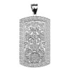 Armenian Cross (Khachkar) Sterling Silver Engraveable Dog Tag Pendant Necklace