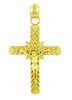 Yellow Gold Crucifix Pendant - The Laurel Crucifix