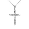 White Gold Crucifix Pendant Necklace - The Love Crucifix