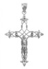 Sterling Silver Crucifix Pendant Necklace- The Fleur-de-Lis Crucifix