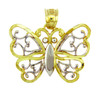 Two-Tone Gold Aponi Butterfly Charm Pendant