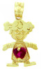 CZ Ruby Garnet Little Girl Yellow Gold Birthstone Charm